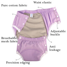 Washable Leakproof Underwear High Absorbency Soft Breathable Cloth Diaper Pants OR M