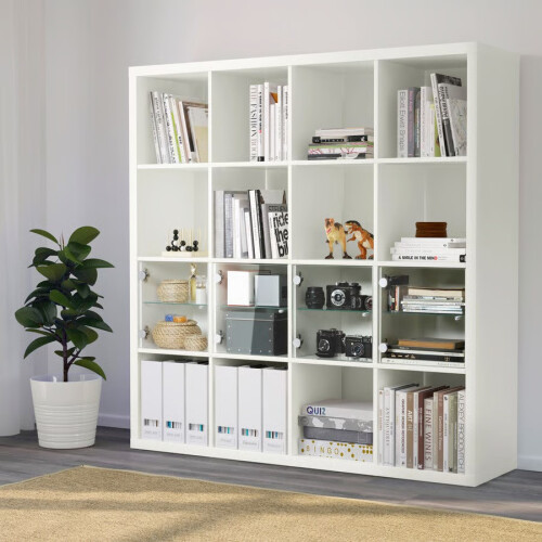 IKEA KALLAX 16 Cube Unit with 4 Inserts 147x147cm