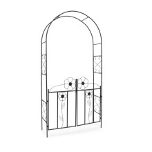 Arco decorativo per rose da giardino 200 x 120 x 40 cm in ferro epoxy nero