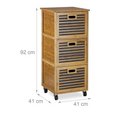 Carrello a rotelle 3 cassetti mobile di stoccaggio moderno bagno 60 x 40
