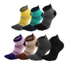 Unisex Adult Five Finger Socks Cotton Sports Running Socks Athlete Ankle Socks Gray
