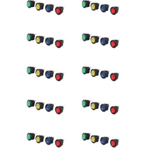 40 X 12V LED Illuminated Rocker -Off Toggle SPST  Dash Light Car Boat