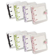 8 Pack  Transparante 3 Ringbandhoezen met Raster Binnenpagina en 24 Stuks Bindmiddelzakken (3 Stks/Set)
