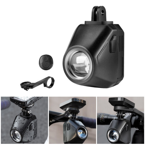 Remote Control Bike Front Light Wireless Remote Cycling Light Bright Flashlight Black 1