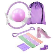 Pilates Ring Kit met Magic Circle & Foam Roller, Ergonomische Thuis Workout Apparatuur Set, Volledige