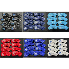 8Pcs PU Golfs Headcover Protective Cover Waterproofs Golfs Iron Head Cover Red