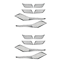 12 Pièces pour 3008 3008GT 2017 2018 2019 Voiture Arrière Feu Arrière Couverture de Lampe en Nid D'Abeille Autocollants Protecteur Feu Arrière