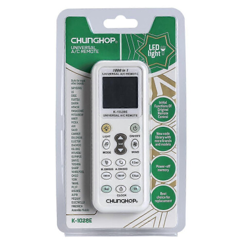 CHUNGHOP K-1028E Universal Air Conditioner Remote Control with Torch_hb 2