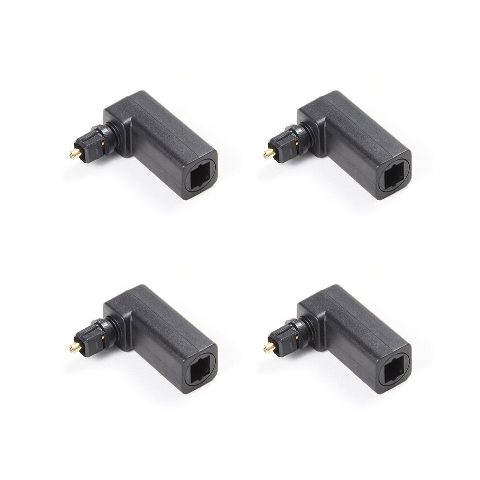4Pcs Toslink 90 Degree Optical Audio Cable Adapter Male To Female Right Angle 360 Rotates Pc Tv Dvd Stereo Optical Cable 6031961504799