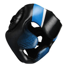 Kick Boxing Helmets Martial Art Headgear Protector PU Leather Boxing Headgear Blue L