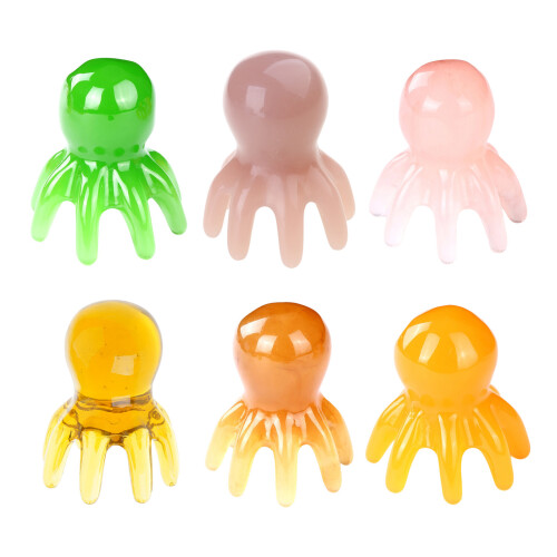 Octopuses Head Massager Comb,Gua Sha Massages Tools Pressure Points Massage Tool Yellow 1