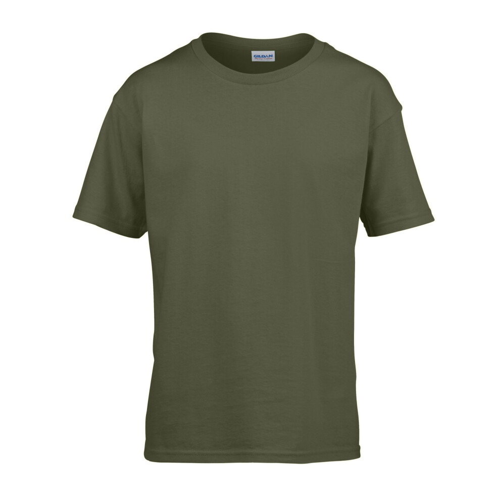 Gildan (9-11 Years, Military Green) Childens/Kids Softstyle Ringspun T-Shirt