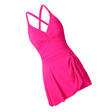Women Piece Skirted Swimsuit With Briefs Push Up V Neck Swim Dress Swimwears Army Green XL