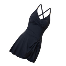 Piece Swimdress Skirted Swimsuit For Women Push Up V Neck Bathing Suit Black XXL