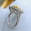 Vintage Sterling Silver Shiny Full Diamond Ring Citrine Ring Flowers Cubic_hb 4