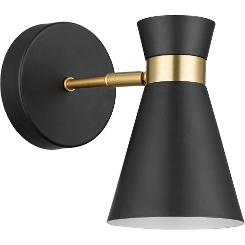 Applique da parete a LED a batteria con telecomando, nero opaco e oro, luce regolabile. 2