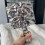 Water Ripples Handheld Mirror Hand Mirror with Handle Cosmetic Mirror Large round size 6