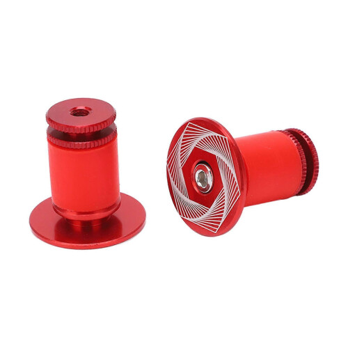 RISK Bicycle Grip Handlebar End Cap Aluminium Lock MTB Mountain Handle Bar Grip End PlugRed 2