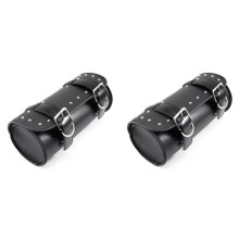 2X Universal Motorcycle PU Leather Tool Bag Front Fork Handlebar Saddlebag Roll  Racing Tail  Storage