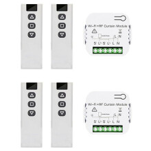 Tuya Life WiFi 433Mhz Blind Curtain with RF Remote for Electric Roller Shutter Control, 4RC 2RE