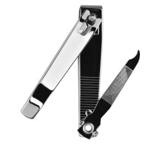 Cortauñas de dedos de manos y pies de borde recto de 3", lima y limpiador de uñas para manicura y pedicura.