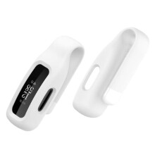 Custodia in silicone con clip e fibbia compatibile con Fitbit Ace3 / Inspire2 - Bianco Bianco