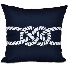 Pernă Simply Daisy cu imprimeu geometric Carrick Bend, 40x40 cm, bleumarin