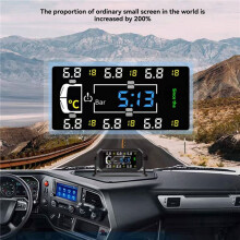 2X Auto RV Truck TPMS 6 Räder Sensor Solar Reifendrucküberwachungssystem Temperatur Uhr Luftdruckanzeige Alarm B