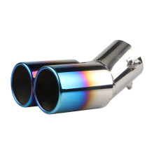 MoreChioce Doble Tubo de Escape de Acero Inoxidable en Forma de Y con Cancelador de Ruido Punta Embellecedora para Automóvil Decoración Azul