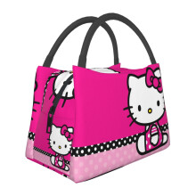 Sac à lunch Hello Kitty mignon et réutilisable, isotherme, idéal pour le bureau, les pique-niques et la randonnée. Style 1.