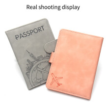 PU Leather Passport Holder Passport Cover Case Travel Wallet Case Organisers Blue