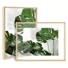 Lot de 2 cadres photo en verre double face, compatibles avec une fixation murale, pour la décoration de la maison, de la chambre, du salon, pour