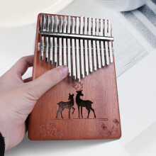 Wood 17 Key Kalimba Thumb Piano for Kids Adults, Kalimba 17 Keys Sika deer wood color