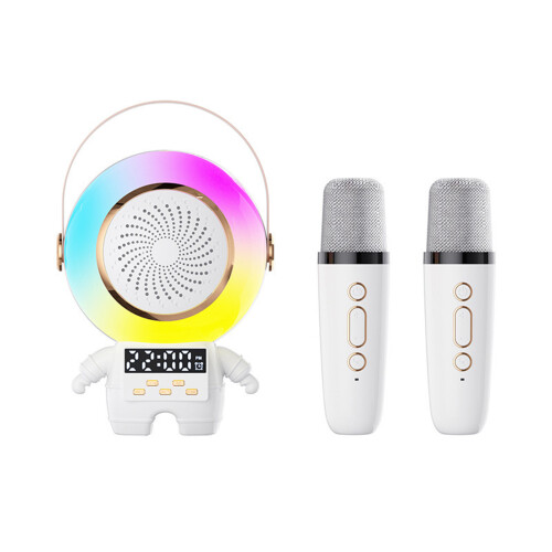 PAVEOS Spaceman Ηχείο Μικρόφωνο, Ασύρματο Bluetooth Karaoke Ηχείο με Ρολόι, Φορητό Χειρός για