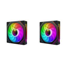 2X Computergehäuselüfter ARGB-Lüfter 12CM 5V 4Pin PWM Leiser Lüfter 800-1600 U/Min für PC-Computer Schwarz Positiv