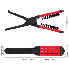 Clamp Hair Brush Double Sided Hair Brush Hair Straightening Brush Flat Brush White