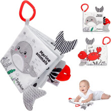 Livro de tecido macio Daradara. Livros educativos para bebês, adequados para bebês de 0 a 6 meses [animais marinhos].