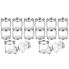 Lot de 16 Pots de Peinture Transparents avec Couvercles en Métal et Poignée en Plastique Transparent Décoratif pour Rangement de Seau de Peinture