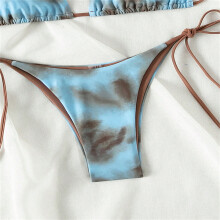 Push Up Bathing Suit for Women Two Pcs Swimsuits Stylish Tie Dye Yellow and green S