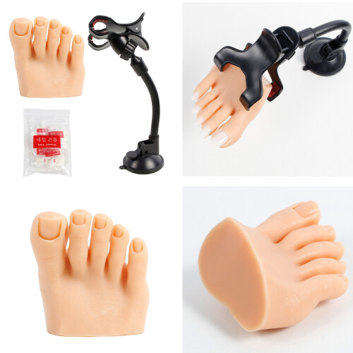 Manicure Tool Practice Fake Foot Model Soft Silicone Prosthetic Nail Training 1