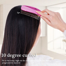 Nylon Boar Bristles Hair Brush for Normal to Thick Hair Gently Detangling Brush Purple