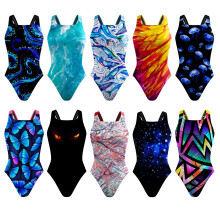 Women 1 Pc Swimming Suit Tummy Control Swimsuit Flower Printed Bathing Suit Pattern 10 L