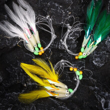 Fishing Baits Hook Sabiki Rig Fishing Baits Lures Rig with Glow Beads Green