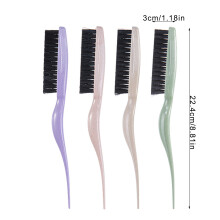 Teasing Hair Brush Slick Back Hair Brush with Rattail Pick Teasing Hairbrush Earthy yellow
