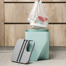 Kitchen Trash Can Stacked Sorting Trash Bin Recycling Bin Household Dry and Wet Separation Waste Bin Rubbish Bin for Bathroom Gray-L