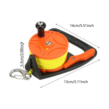 Scubas Diving Reel with Handle Stop Switches for for Underwater Activity Orange