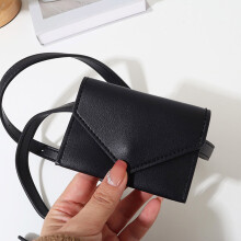 Elegant Mini Waist Purse PU Leather Envelope Purse Designed For Fashion Women Dark brown