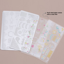 French Nails Art Stamping Plate Flowers Nails Stencil Stamp Nails Template Tool LACE06