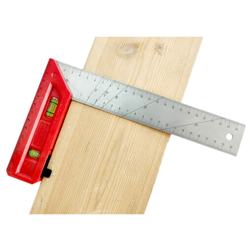 Combination Square Angles Ruler 45 / 90 Degree with Bubble Level Measuring Tool 20cm