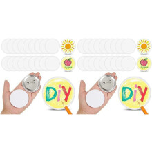 40 Pack DIY White Button Pins 2.25 Inch/58 mm Blank Button for DIYCrafts Christmas Supplies, DIY Badges